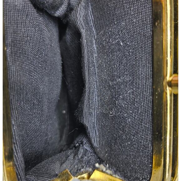 AXIOM GRAY COWHIDE COIN PURSE BRASS KISS LOCK SNAP CLOSURE VINTAGE STYLE - Picture 8 of 8